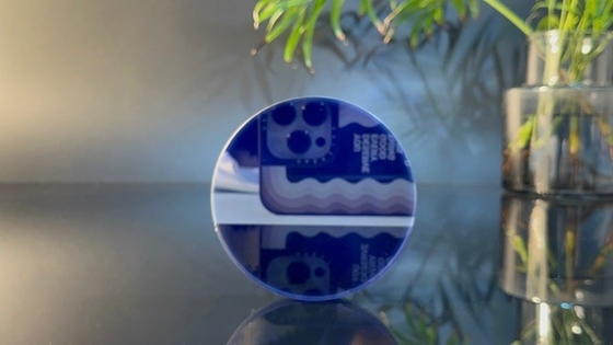 Caja de reloj de la lente de Crystal Jewelry Blue Sapphire Glass Windows de la piedra preciosa