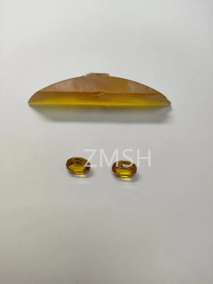 Saphir dorado artificial piedra preciosa en bruto escala de dureza de Mohs de 9 cristal para joyería