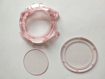 Resistencia superficial pulida rosada del rasguño del desgaste de la caja de reloj del cristal de zafiro