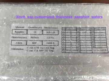 3Inch R-AXIS 76.2m m Al2O3 Sapphire Crystal Wafers Custom Sapphire Glass SSP 0.43m m