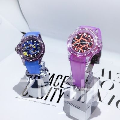 Caso de relojes de color rosa de zafiro de lujo resistente a los arañazos