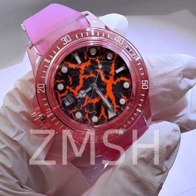 Caso de relojes de color rosa de zafiro de lujo resistente a los arañazos