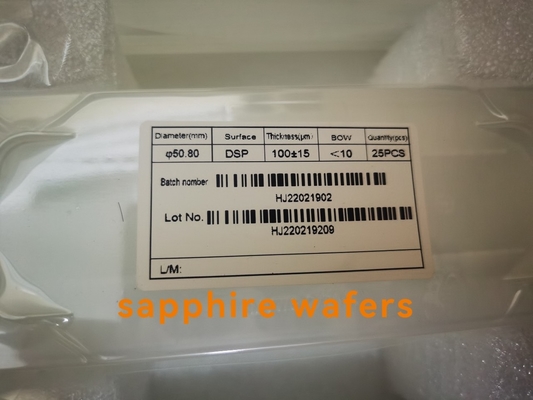 Transmitencia óptica DSP/SSP de Dia50.8mm Thic100+/-15um Sapphire Wafer Sapphire Window High