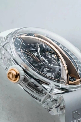 Buen precio El bisel de la caja de reloj de cristal de zafiro de vidrio óptico personalizado parte el eje C en línea